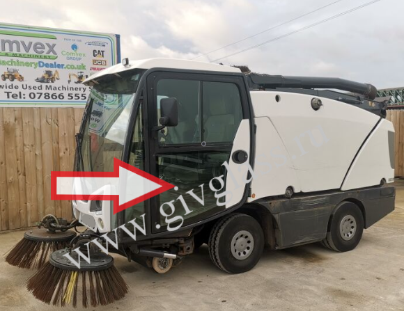 Коммунальная техника Johnston Sweepers C202 / Johnston Cx 202 / Johnston Cn 202 - Стекло дверное левое нижнее (закаленное)