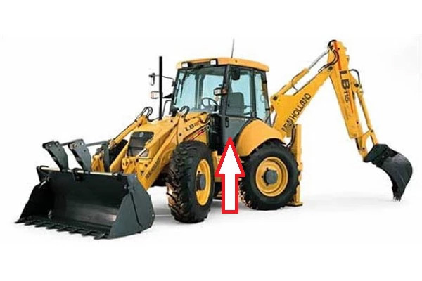 Экскаватор-погрузчик New Holland LB 115 |B 110B |B 100B |B 90B |B 115B - Стекло дверное нижнее левое (закалённое)
