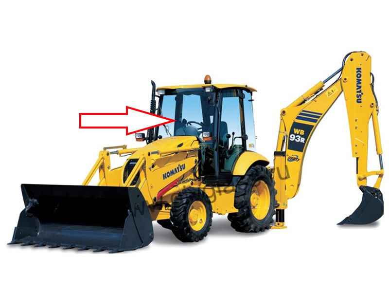 Экскаватор-погрузчик KOMATSU WB93R-5 / WB97R-5 2015 - Cтекло лобовое верхнее (триплекс)