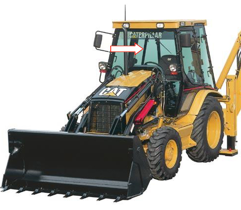 Экскаватор-погрузчик Caterpillar 428 D 97/432 D 97 - Стекло лобовое верхнее (триплекс)