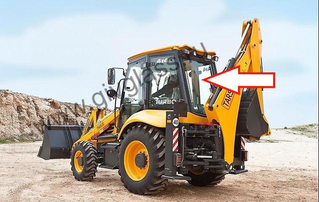 Экскаватор Elaz BL 880 / Tarsus 880 / Tarsus 880 plus - Стекло заднее с обогревом (закаленное), толщина 5 мм, размер 1150 мм * 905 мм, № 204970231, зеленое