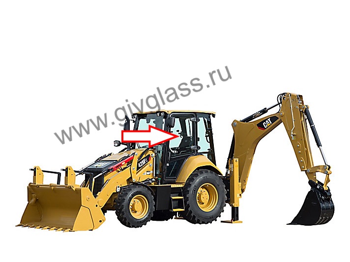 Экскаватор-погрузчик Caterpillar 428f2, 432f2, 434f2, 444f2, 2017 - Стекло дверное левое верхнее (закаленное)

​