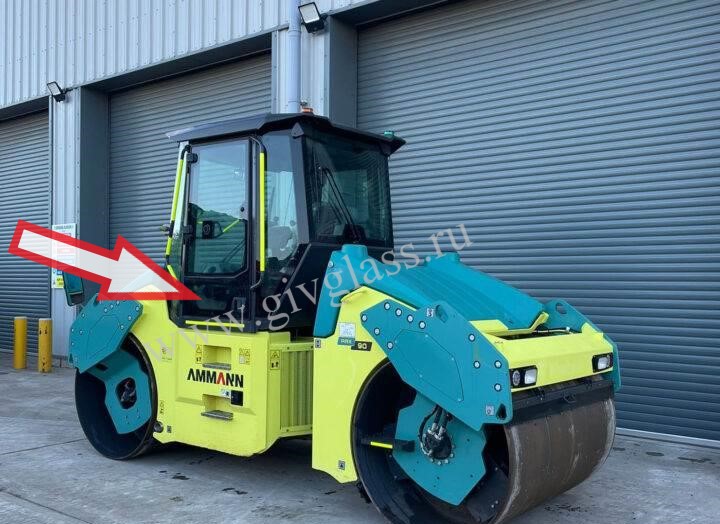 Каток Ammann ARX 90 - Стекло нижнее левая дверь (закаленное)