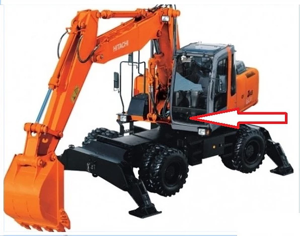 Экскаватор колёсный Hitachi ZAXIS ZX130/140/160/180/225/W 2003 - Стекло лобовое нижнее с шелкографией (триплекс)