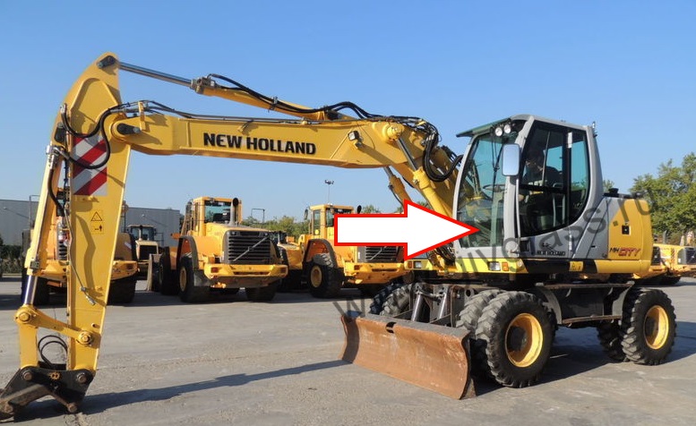 Экскаватор New Holland MH City - Cтекло лобовое нижнее (закаленное)