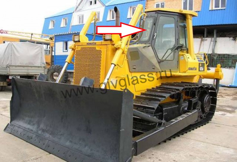 Бульдозер KOMATSU D65E-12  - Cтекло лобовое (закаленное)