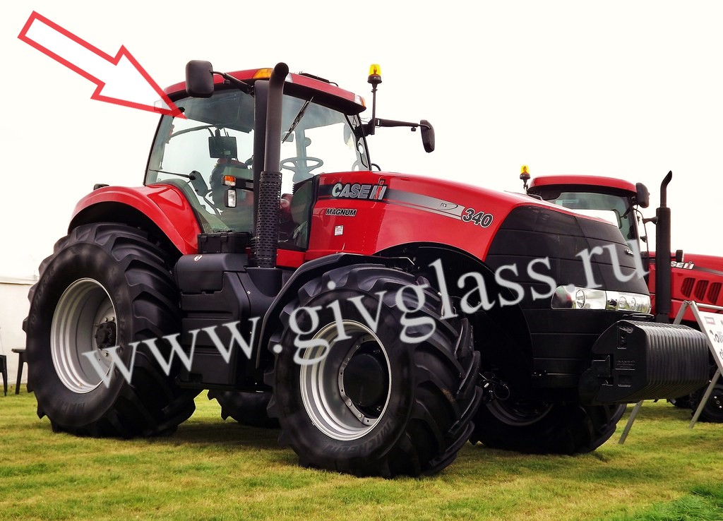Трактор Case IH Magnum 340 - Стекло кузовное правое (закаленное)