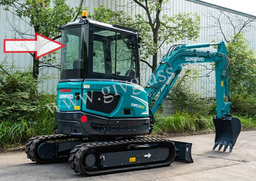 Мини-экскаватор Sunward SWE 35 UF - Стекло заднее
