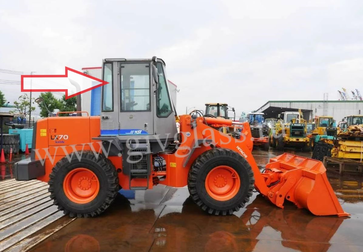 Фронтальный погрузчик Hitachi LX 70 - Стекло кузовное заднее левое/правое (закаленное)