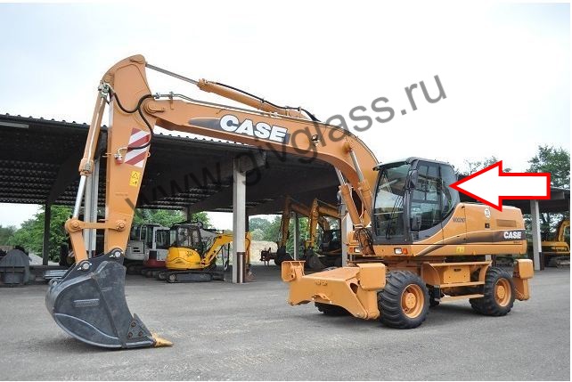 Колесный экскаватор Case WX130 / WX210 / WX350 / WX470 / WX370 / CASE WX700 / 2,3- серия - Стекло кузовное заднее левое (закаленное)