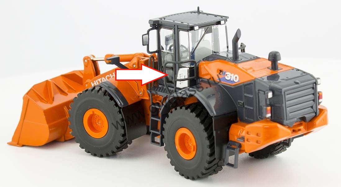 Фронтальный погрузчик HITACHI ZW310 - Стекло дверное левое нижнее (закаленное)

​