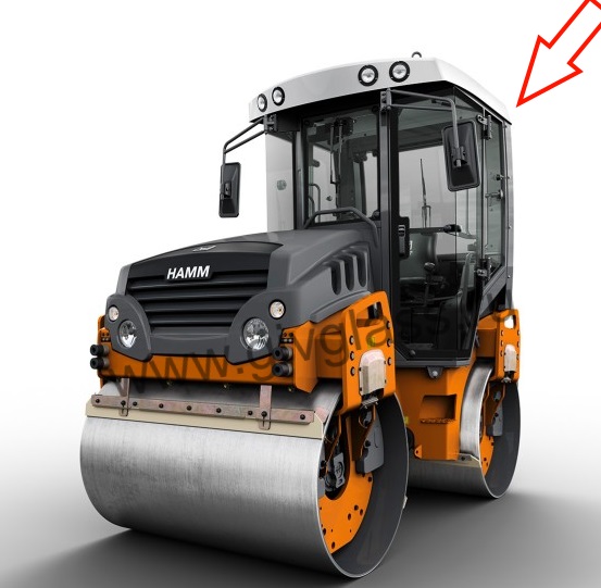 Каток HAMM HD-13 VT - Стекло  заднее (закаленное)