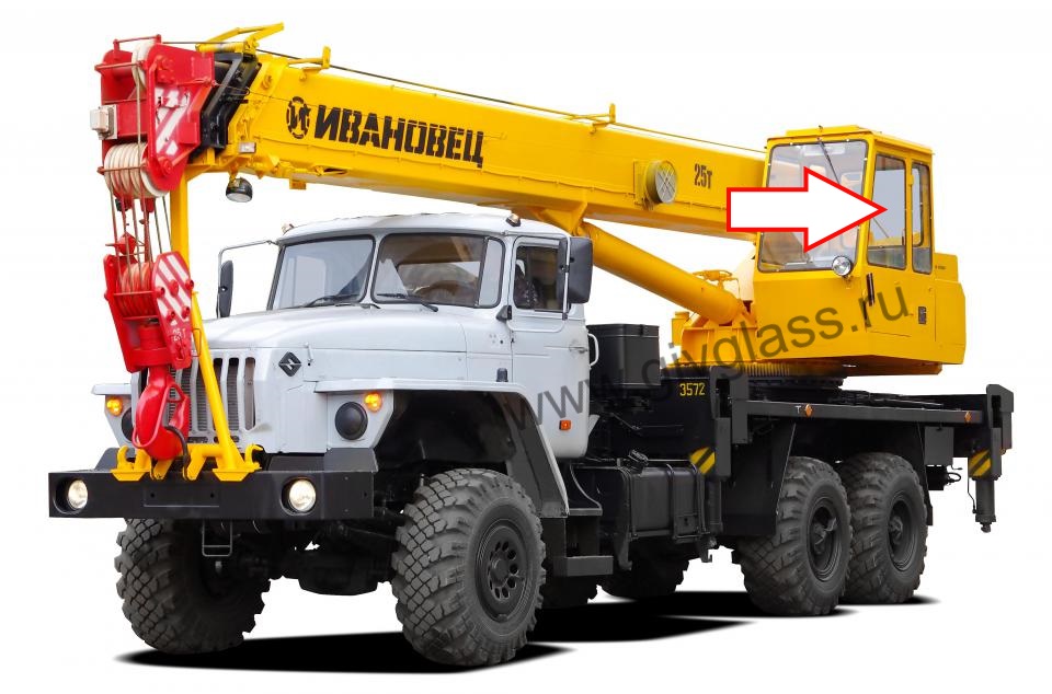 Автокран Ивановец старая кабина - Стекло боковое большое кабины крановщика,

размер 830 мм * 778 мм, в комплекте 2 штуки