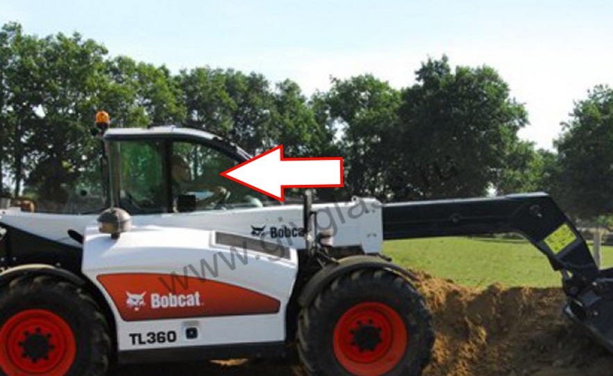 Телескопический погрузчик BOBCAT TL360, TL470 - Стекло кузовное правое возле стрелы (закалённое)