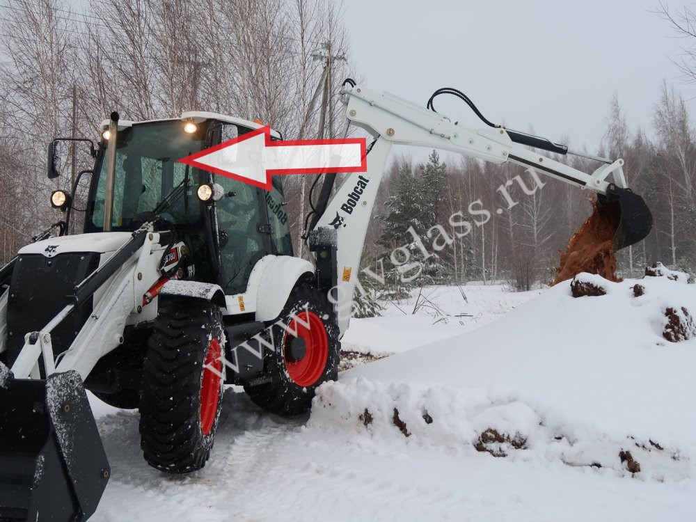 Экскаватор-погрузчик Bobcat B700/730/750/780 - Стекло лобовое верхнее (триплекс)