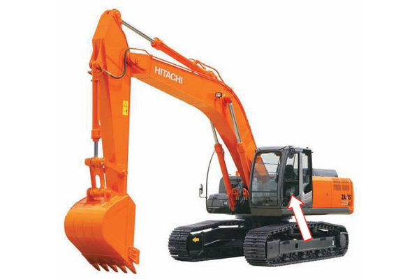 Экскаватор гусеничный (колесный) Hitachi Zaxis 180 3G-5G/200 3G-5G/210 3G-5G/240 3G-5G/250 3G-5G/270 3G-5G/280 3G-5G/300 3G-5G/350 3G-5G/400 3G-5G/470 3G-5G 2011 - Cтекло дверное левое нижнее (закаленное)