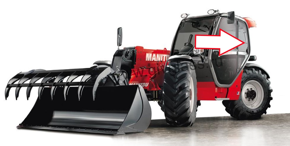 Телескопический-погрузчик MANITOU MLTX 735 LSV - Стекло кузовное заднее левое (закаленное)