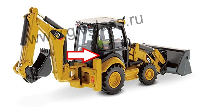 Экскаватор-погрузчик Caterpillar 428 e/432e/434e/444e 2006 - Стекло кузовное заднее правое нижнее (закаленное)