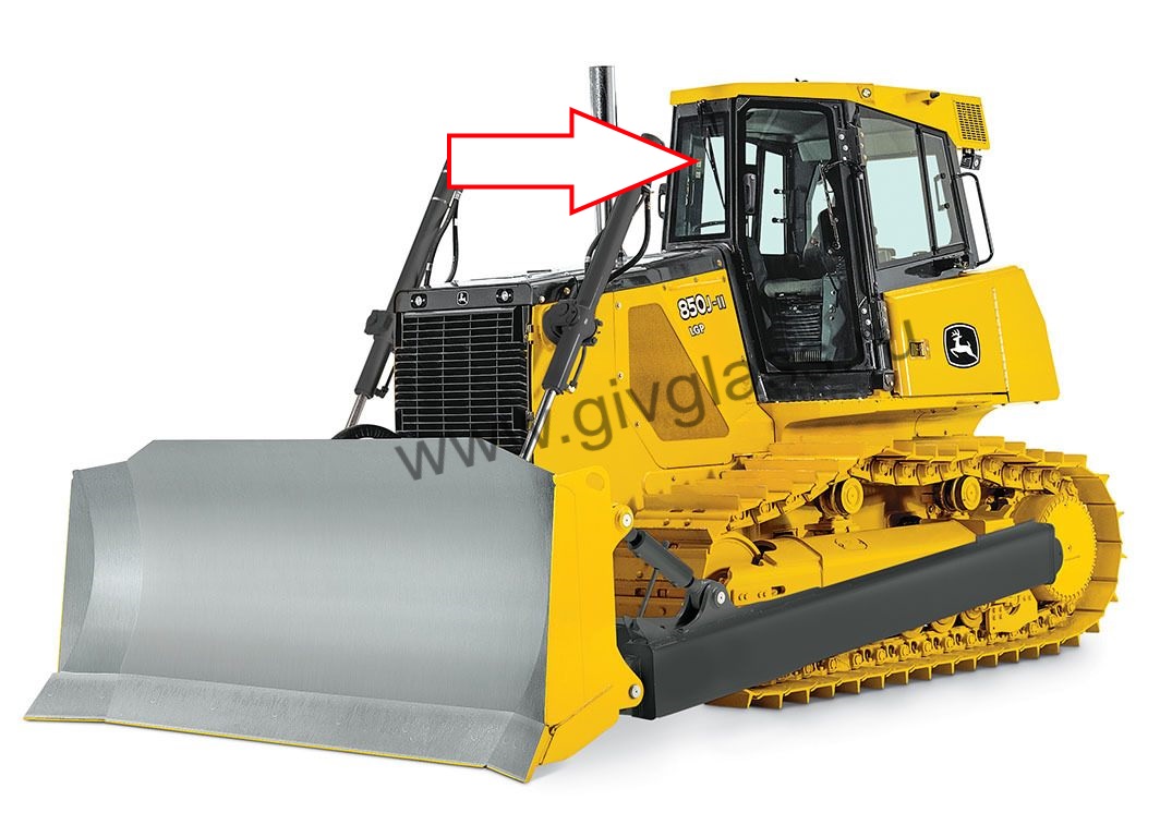 Бульдозер John Deere 850 J-II  - Стекло лобовое (закаленное)