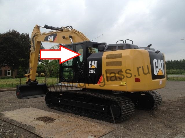 Экскаватор гусеничный Caterpillar 320 DL /324 DL / 325 DL / 329 DL /336 DL / 320 EL / 324 EL / 325 EL / 329 EL / 336 EL - Стекло кузовное заднее левое (закаленное, редкая кабина )