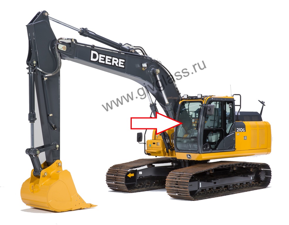Гусеничный экскаватор John Deere LC 200 G /LC 240 G/ LC 260 G/LC 300 G / LC 330 G / LC 360 G - Стекло лобовое верхнее (триплекс) 