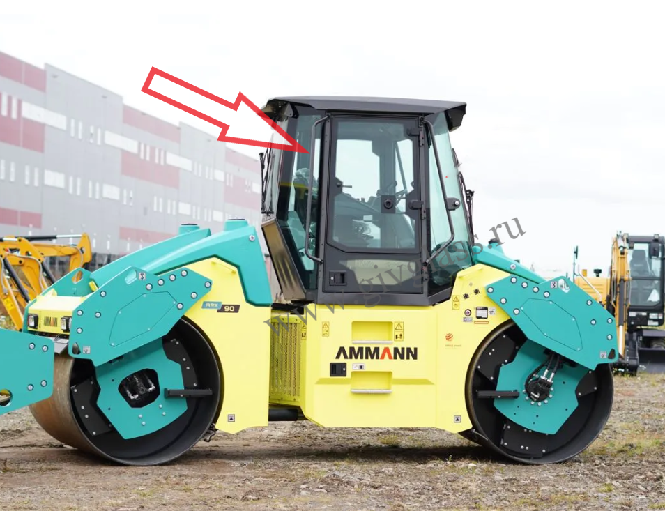 Каток Ammann ARX 90 - Стекло кузовное заднее правое (закаленное)