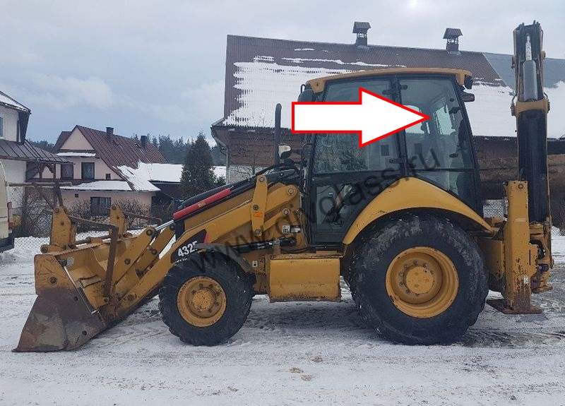 Экскаватор-погрузчик Caterpillar 428 e/432e/434e/444e 2006 - Стекло кузовное заднее левое верхнее (закаленное)