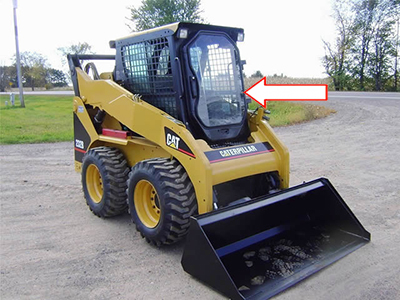 Мини-погрузчик Caterpillar 216B/226B/232B/236B Series 2 - Стекло лобовое левое с шелкографией (закаленное)