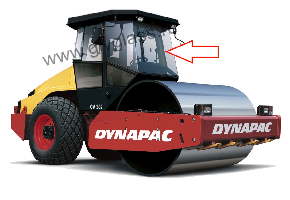 Грунтовый каток DYNAPAC CA302D - Стекло лобовое центральное (триплекс),
размер 1000 мм * 1010 мм * 1110 мм - высота * шир.по верх. * шир.по низ.