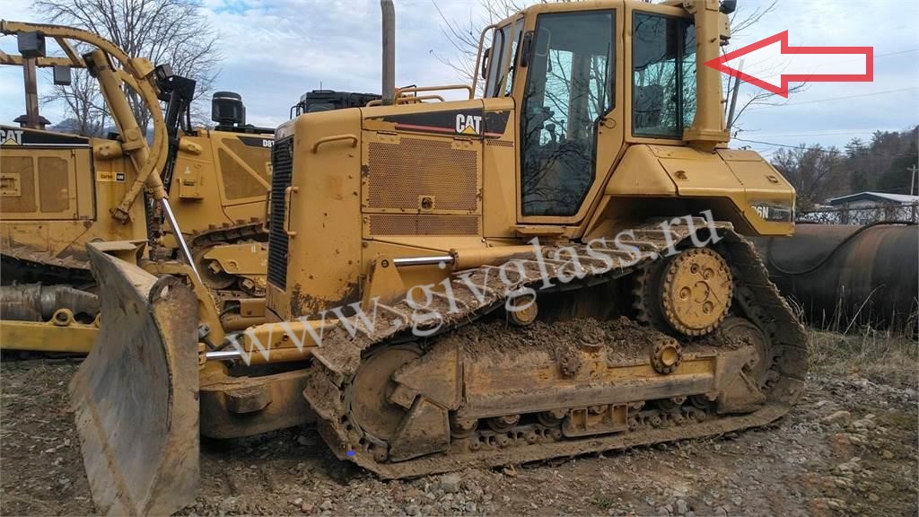Бульдозер Caterpillar D6NXL - Стекло заднее левое кузовное (глухое) (закаленное)