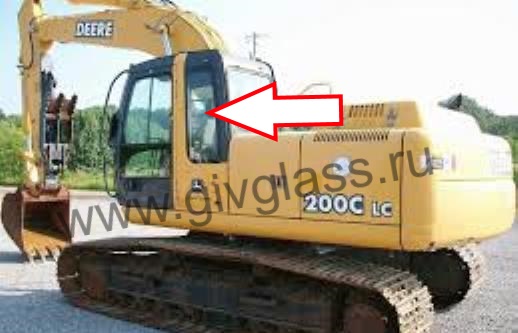 Гусеничный экскаватор John Deere LC 200 / LC 240 / LC 260 / LC 300 / LC 330 / LC 360 - Стекло кузовное заднее левое (закалённое)