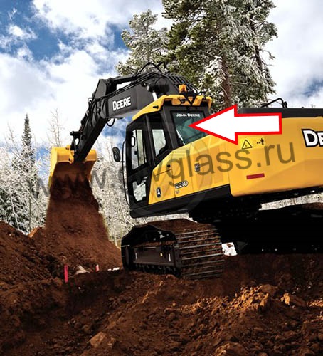 Гусеничный экскаватор John Deere E 210 LC / E 240 LC / E 260 LC / E 300 LC / Е 330 LC / E 360 LC - Стекло заднее (закаленное)