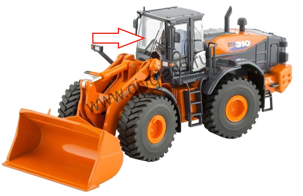 Фронтальный погрузчик HITACHI ZW310 - Стекло лобовое центральное (закаленное), №263G674102LHE