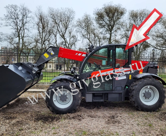 Телескопический погрузчик Massey Ferguson TH7038 - Стекло кузовное заднее левое (закаленное)