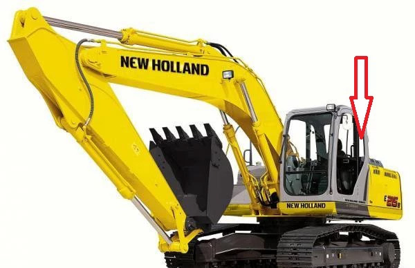 Экскаватор гусеничный New Holland E 215 B - Стекло кузовное заднее левое (закалённое)