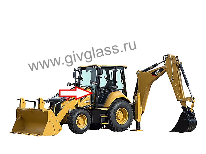 Экскаватор-погрузчик Caterpillar 428f2, 432f2, 434f2, 444f2, 2017 - Стекло лобовое нижнее левое (закаленное)

​