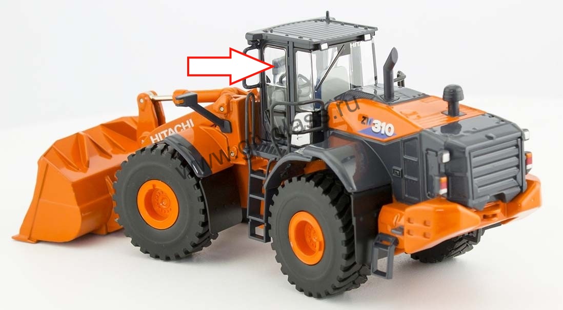 Фронтальный погрузчик HITACHI ZW310 - Стекло дверное левое верхнее (закаленное)